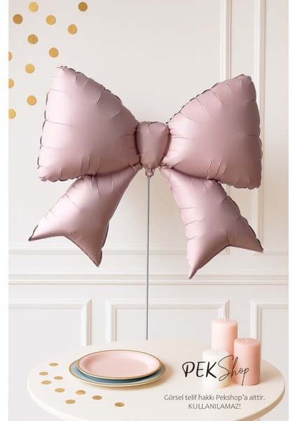 Pembe Büyük Fiyonk Folyo Balon Fiyonk Şekilli Balon