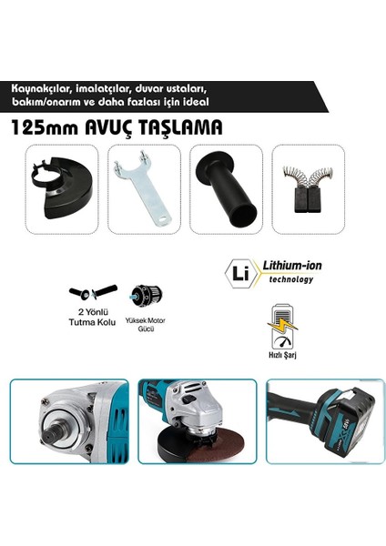 PH285 Akülü Ultra 2li Set 58W Somun Sökme ve 125MM Avuç Taşlama indirimleri