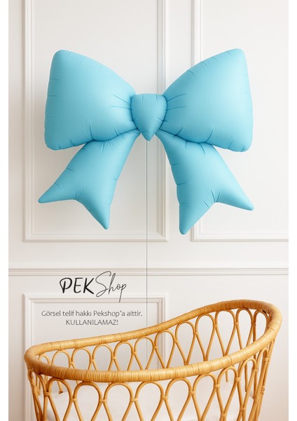 Mavi Büyük Fiyonk Folyo Balon Fiyonk Şekilli Balon