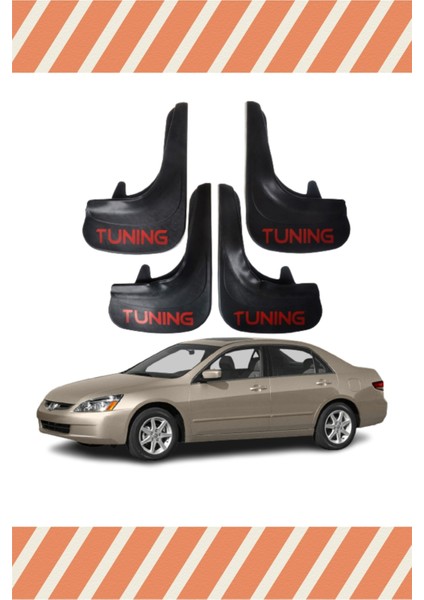 Honda Accord 2003-2008 Tunıng Yazılı 4'lü Tozluk Çamurluk Paçalık