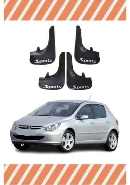 Peugeot 307 Sports Yazılı 4'lü Tozluk Çamurluk Paçalık