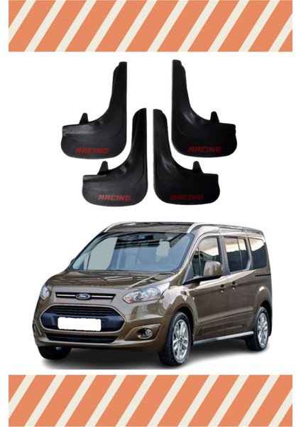 Ford Connect 4 Kapı 2014 ve Sonrası Racing Yazılı 4'lü Tozluk Çamurluk Paçalık