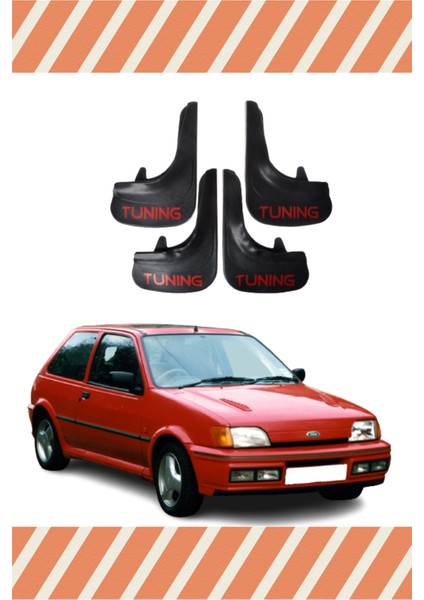 Ford Fiesta 2990-2002 Tunıng Yazılı 4'lü Tozluk Çamurluk Paçalık