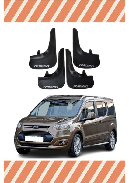 Ford Connect 4 Kapı 2014 ve Sonrası Racing Yazılı 4'lü Tozluk Çamurluk Paçalık