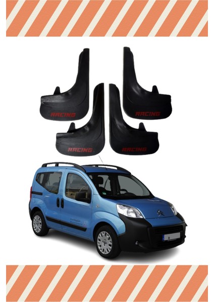 Citroen Nemo Racing Yazılı 4'lü Tozluk Çamurluk Paçalık