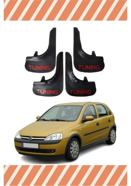 Opel Corsa C 2000-2006 Tunıng Yazılı 4'lü Tozluk Çamurluk Paçalık
