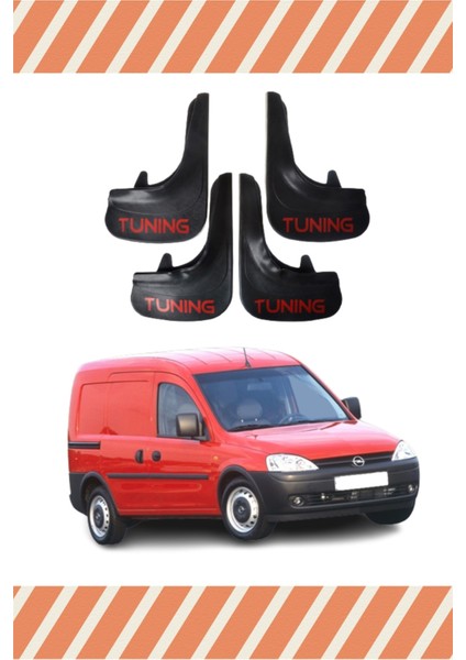 Opel Combo 2001-2013 Tunıng Yazılı 4'lü Tozluk Çamurluk Paçalık