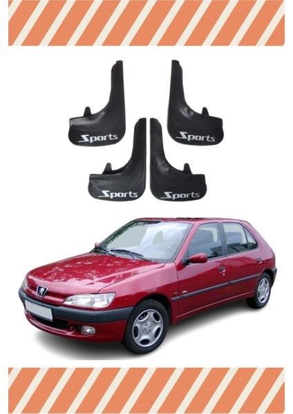 Peugeot 306 Hb Tüm Kasalar Sports Yazılı 4'lü Tozluk Çamurluk Paçalık