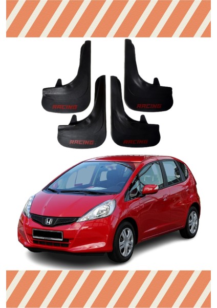 Honda Jazz 2009-2015 Racing Yazılı 4'lü Tozluk Çamurluk Paçalık