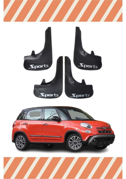Fiat 500L Sports Yazılı 4'lü Tozluk Çamurluk Paçalık