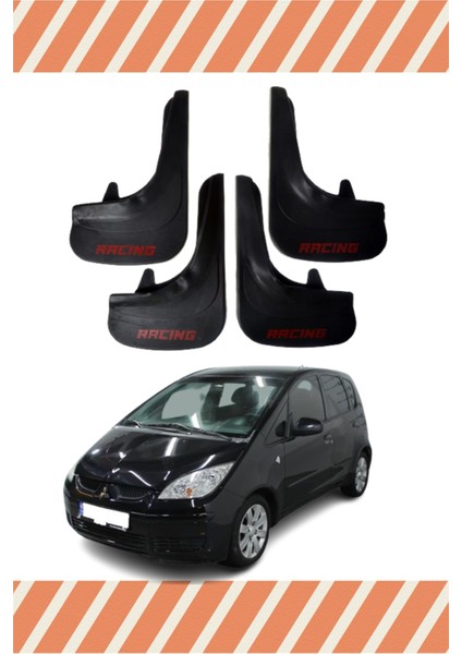 Mitsubishi Colt Racing Yazılı 4'lü Tozluk Çamurluk Paçalık
