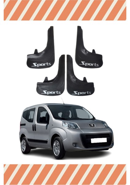 Peugeot Bipper Tepee Sports Yazılı 4'lü Tozluk Çamurluk Paçalık
