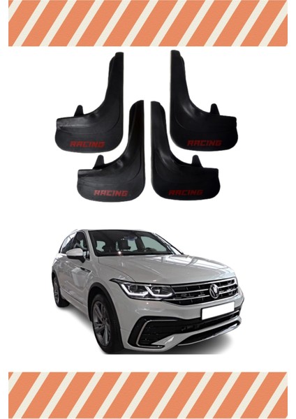 Volswagen Tiguan Tüm Kasalar Racing Yazılı 4'lü Tozluk Çamurluk Paçalık