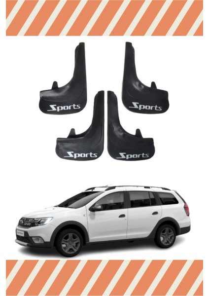 Dacia Logan Mcv Tüm Kasalar Sports Yazılı 4'lü Tozluk Çamurluk Paçalık