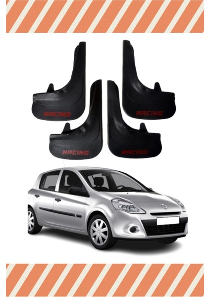 Renault Clio 3 Racing Yazılı 4'lü Tozluk Çamurluk Paçalık