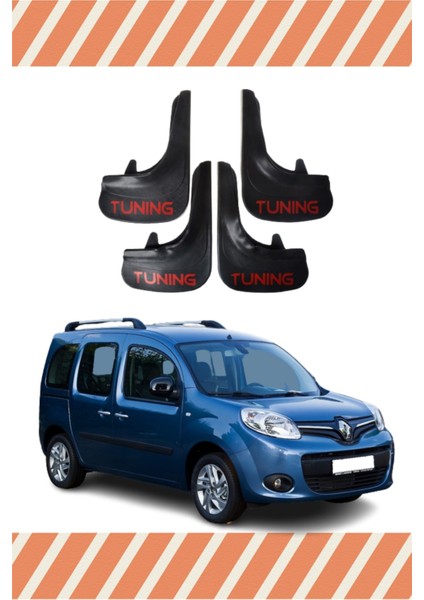 Renault Kangoo Tunıng Yazılı 4'lü Tozluk Çamurluk Paçalık