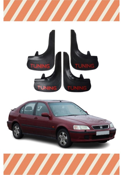 Honda Civic Euro Hb 1996-2001 Tunıng Yazılı 4'lü Tozluk Çamurluk Paçalık