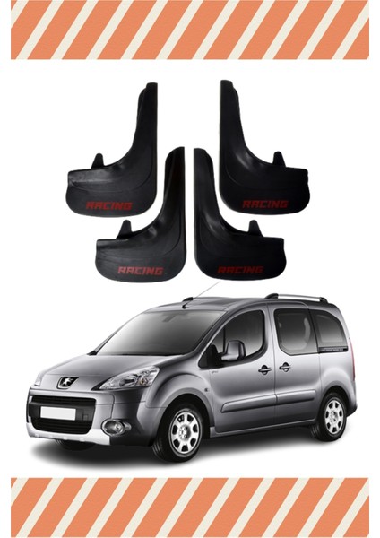 Peugeot Partner Racing Yazılı 4'lü Tozluk Çamurluk Paçalık