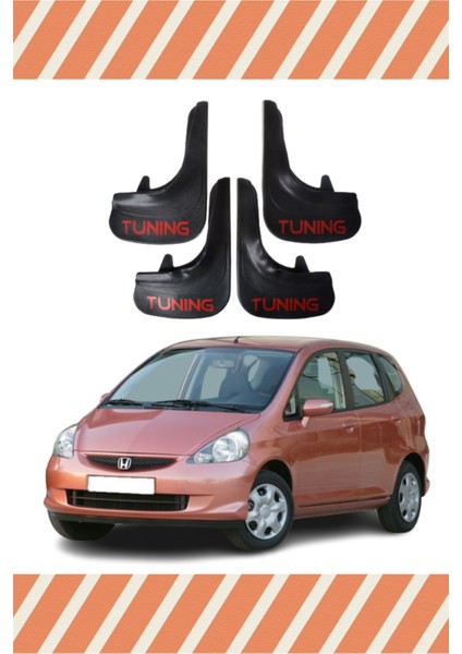 Honda Jazz 2002-2008 Tunıng Yazılı 4'lü Tozluk Çamurluk Paçalık