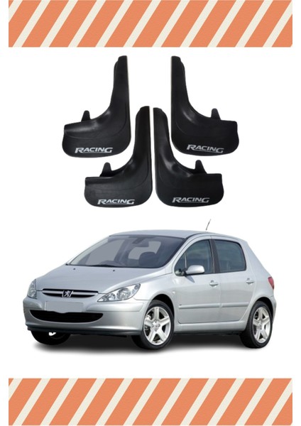Peugeot 307 Racing Yazılı 4'lü Tozluk Çamurluk Paçalık