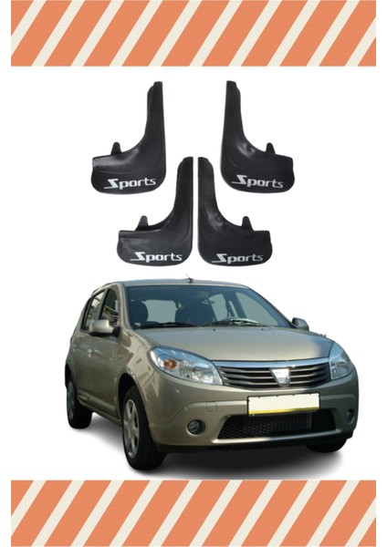Dacia Sandero 2007-2012 Sports Yazılı 4'lü Tozluk Çamurluk Paçalık