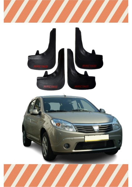 Dacia Sandero 2007-2012 Racing Yazılı 4'lü Tozluk Çamurluk Paçalık