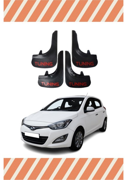 Hyundai I20 2011-2014 Tunıng Yazılı 4'lü Tozluk Çamurluk Paçalık