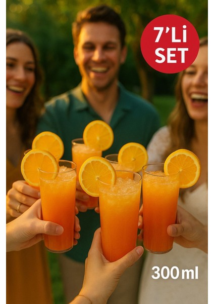 7’li Set Plastik Kokteyl, Meşrubat Bardağı - Parti, Düğün, Davet ve Organizasyon Bardağı 300 ml