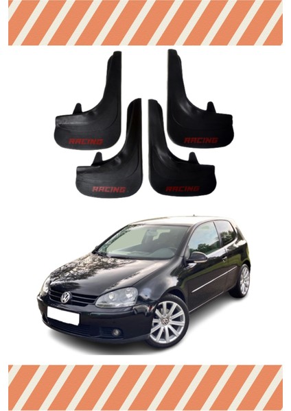Volswagen Golf 5 Racing Yazılı 4'lü Tozluk Çamurluk Paçalık