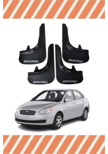 Hyundai Accent Era Racing Yazılı 4'lü Tozluk Çamurluk Paçalık