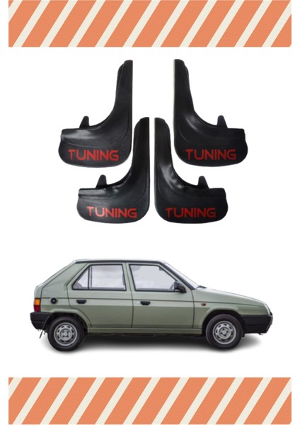 Skoda Favorit Tunıng Yazılı 4'lü Tozluk Çamurluk Paçalık
