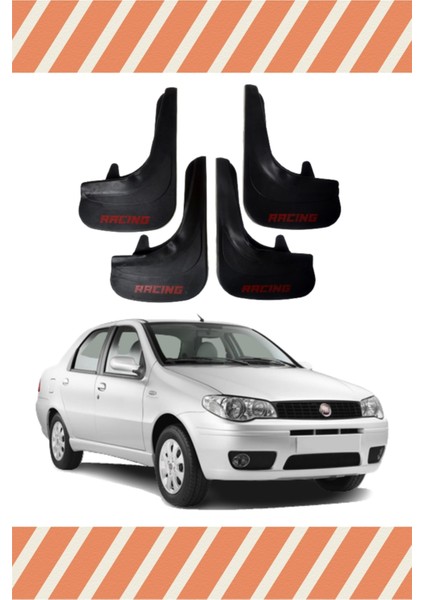 Fiat Albea-1 Racing Yazılı 4'lü Tozluk Çamurluk Paçalık