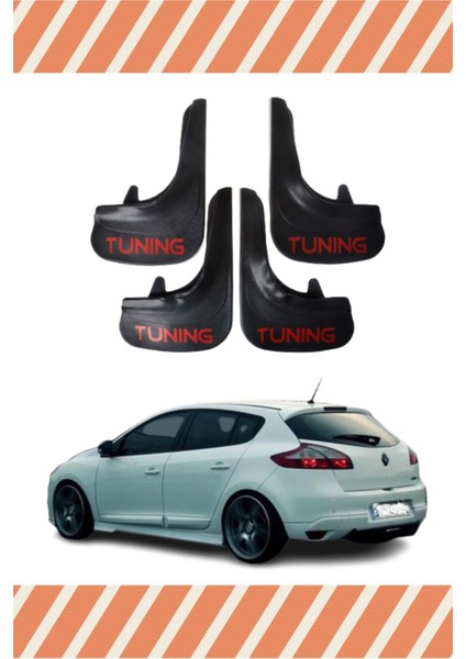Renault Megane 3 Hb 2010-2016 Tunıng Yazılı 4'lü Tozluk Çamurluk Paçalık