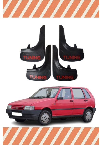 Fiat Uno Tunıng Yazılı 4'lü Tozluk Çamurluk Paçalık