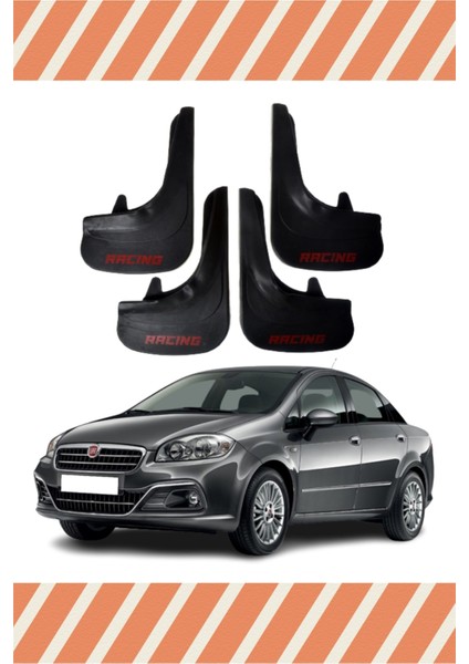 Fiat Linea Tüm Kasalar Racing Yazılı 4'lü Tozluk Çamurluk Paçalık