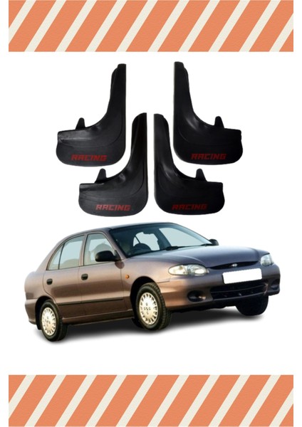 Hyundai Accent Yumurta Kasa Racing Yazılı 4'lü Tozluk Çamurluk Paçalık