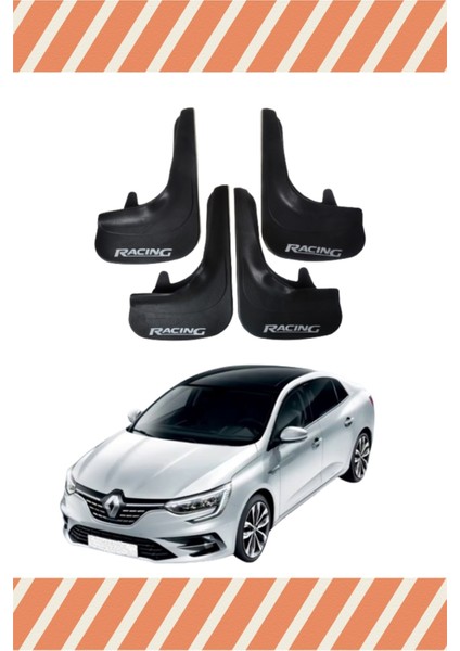Renault Megane 4 Sd 2016-2021 Racing Yazılı 4'lü Tozluk Çamurluk Paçalık