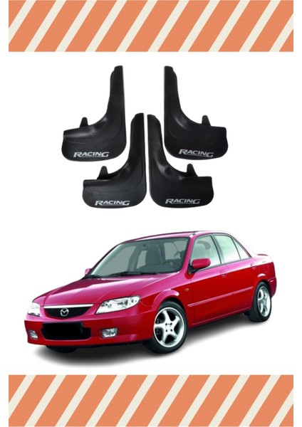 Mazda 323 Racing Yazılı 4'lü Tozluk Çamurluk Paçalık