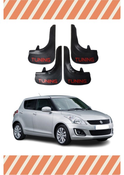 Suziki Swift Tunıng Yazılı 4'lü Tozluk Çamurluk Paçalık
