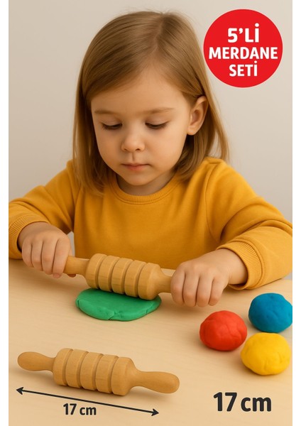 Ahşap 5’li Merdane Seti – Doğal Gürgen, Çocuk Dostu, Oyun Hamuru ve Gıda Için Uygun fiyatları