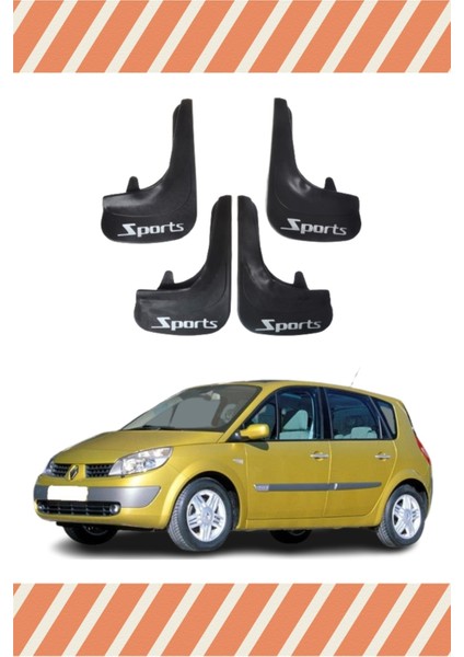 Renault Scenic Tüm Kasalar Sports Yazılı 4'lü Tozluk Çamurluk Paçalık