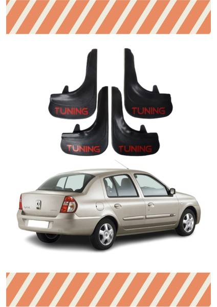 Renault Clio 2 Tunıng Yazılı 4'lü Tozluk Çamurluk Paçalık