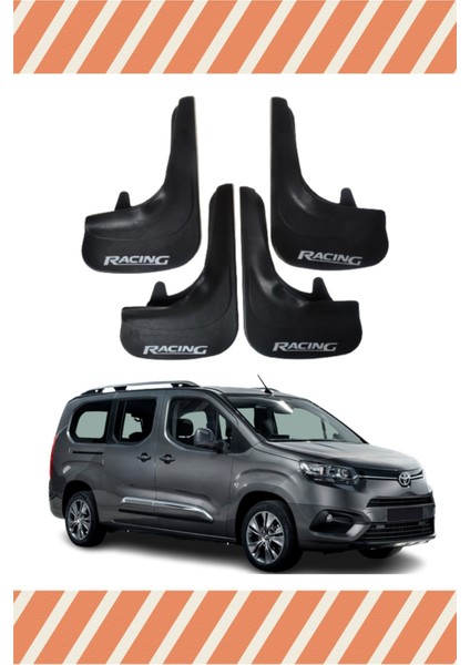 Toyota Proace City Racing Yazılı 4'lü Tozluk Çamurluk Paçalık