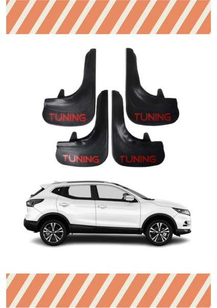 Nissan Qashaqai Tunıng Yazılı 4'lü Tozluk Çamurluk Paçalık