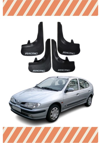 Renault Megane 1 Racing Yazılı 4'lü Tozluk Çamurluk Paçalık