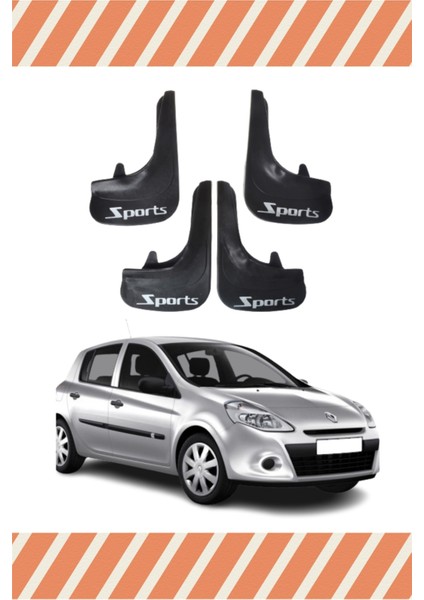 Renault Clio 3 Sports Yazılı 4'lü Tozluk Çamurluk Paçalık