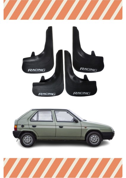 Skoda Favorit Racing Yazılı 4'lü Tozluk Çamurluk Paçalık