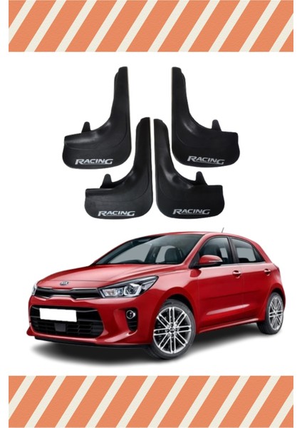 Kia Rio 20016-2020 Racing Yazılı 4'lü Tozluk Çamurluk Paçalık