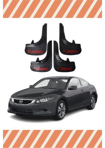 Honda Accord 2008-2012 Tunıng Yazılı 4'lü Tozluk Çamurluk Paçalık