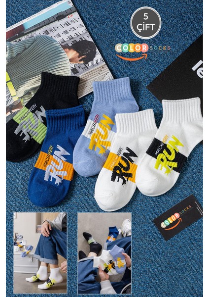 Patik Yazlık Çorap Ekstra Rahat Pamuk Poliamid 5 Çift Erkek Kullanımı İçin